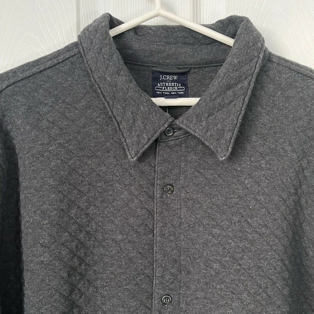 J Crew Mens Dark Gray Quilted Shirt Jacket XXL